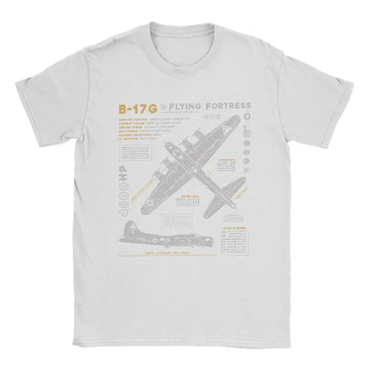 Men's T-Shirts B-17 Flying Fortress Humor Cotton Tees Fighter Plane WW2 War Pilot Aircraft Airplane T Shirt Tops 4XL 5XL 6XL