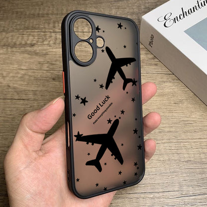 Snow Mountain Airplane Phone Case For iPhone 17 Air 16 15 14 Pro Max 13 12 17 Pro 16e 11 Matte Shockproof Soft Edge Hard Cover