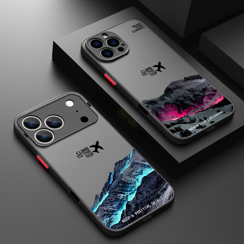 Snow Mountain Airplane Phone Case For iPhone 17 Air 16 15 14 Pro Max 13 12 17 Pro 16e 11 Matte Shockproof Soft Edge Hard Cover