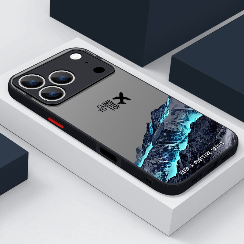 Snow Mountain Airplane Phone Case For iPhone 17 Air 16 15 14 Pro Max 13 12 17 Pro 16e 11 Matte Shockproof Soft Edge Hard Cover