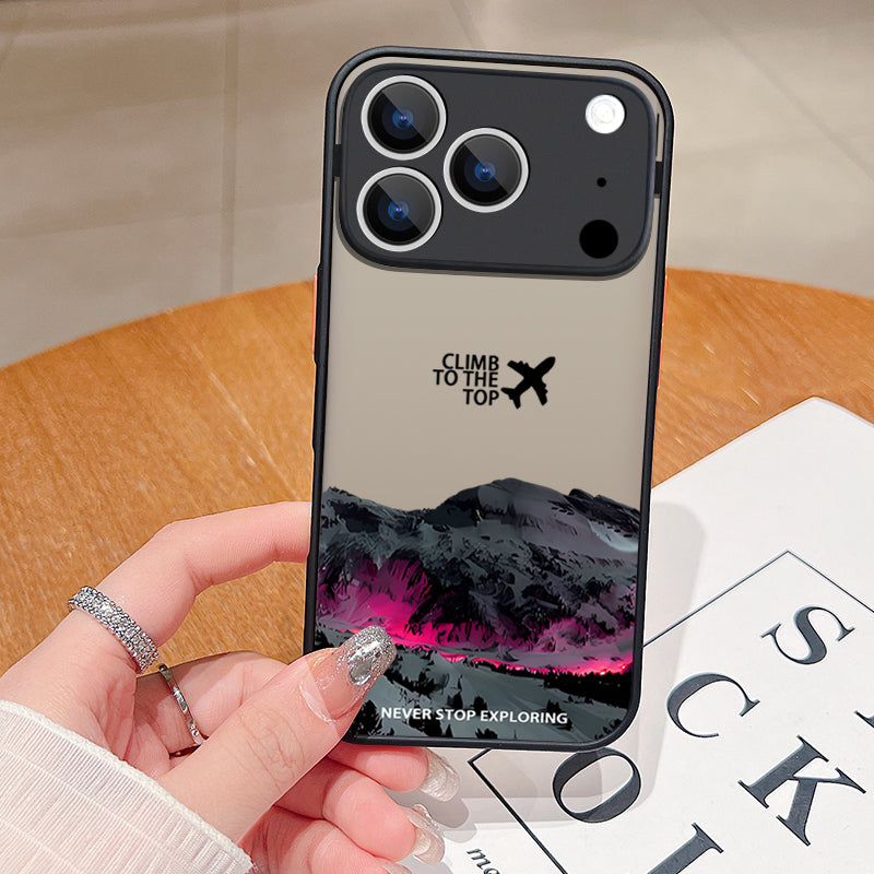 Snow Mountain Airplane Phone Case For iPhone 17 Air 16 15 14 Pro Max 13 12 17 Pro 16e 11 Matte Shockproof Soft Edge Hard Cover